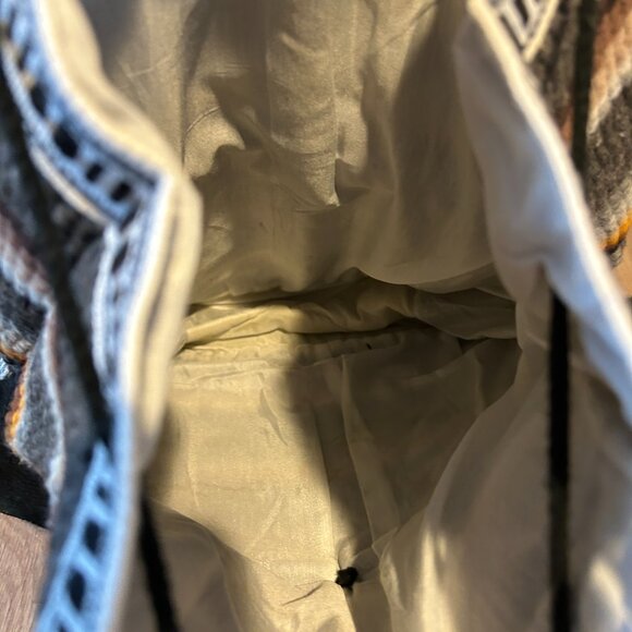 Boho ARTESANIAS Multi-Color Fully Lined Handwoven Wool Backpack Ecuador - Picture 9 of 11